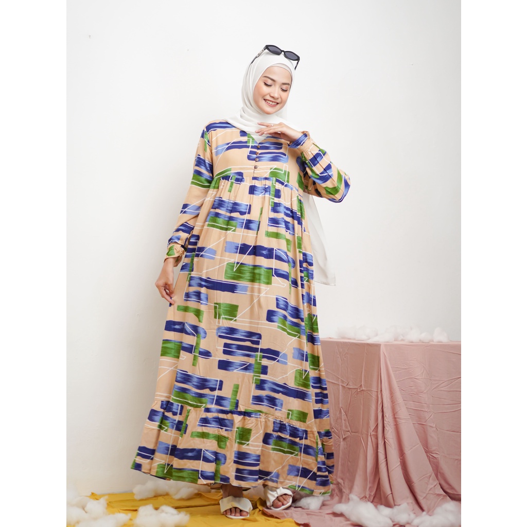 GAMIS KOREA SERI 2 (MOTIF KOTAK) / Gamis Arab / Gamis Harian / Gamis Lebaran / Gamis Kondangan