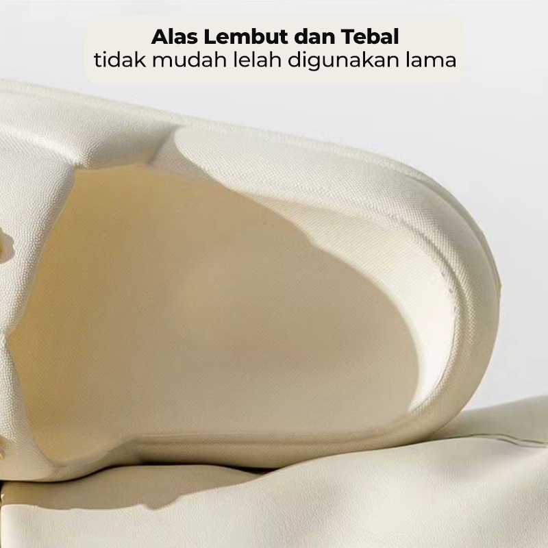 Dejavu Sendal Wanita Terbaru Jelly Karet Sandal Slop Flat Rumahan Empuk Elastis Sendal Anti Slip HSN109-3