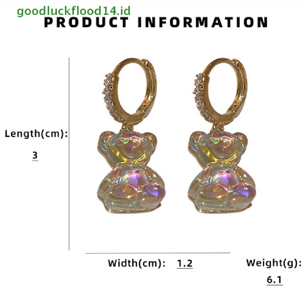 Anting Hoop Dangle Desain Gummy Bear Bahan Akrilik Gaya Korea Untuk Wanita 2022