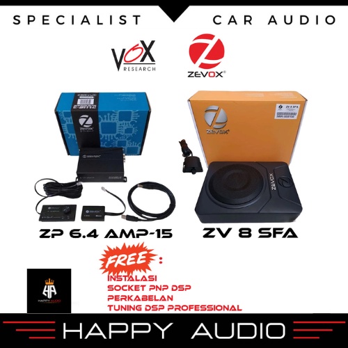 NEW Paket Audio Mobil VOX ZEVOX DSP ZP 6.4 AMP-15 Sub Kolong ZV 8 SFA ORIGINAL AUDIO MOBIL