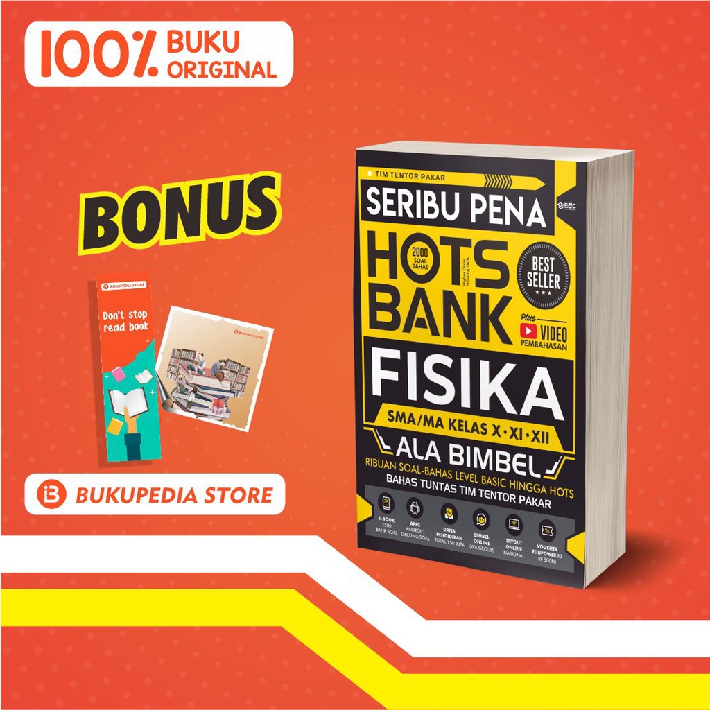 

BUKU FISIKA SMA/MA : SERIBU PENA HOTS BANK (EMC) BONUS BOOKMARK, STICKER