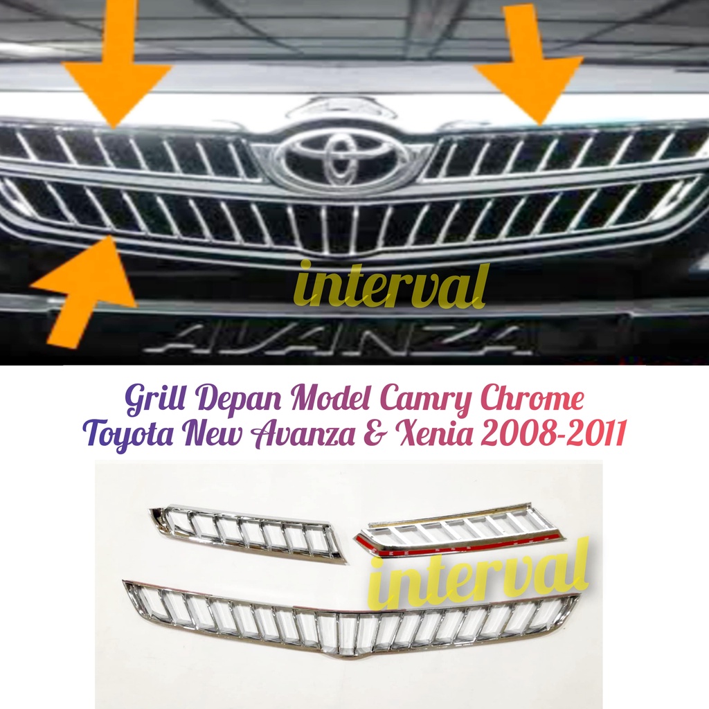 Grill Depan Mobil Toyota New Avanza Xenia 2008-2011 Model Camry Krom