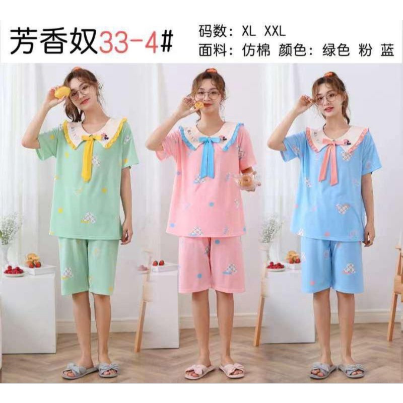 Piyama Wanita Babydoll Import/Piyama Wanita Kerah Korea Murah