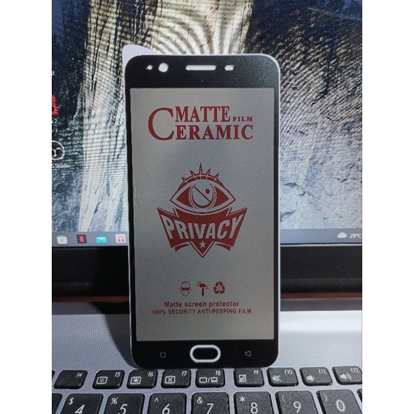 Tempered Glass Ceramic Matte Anti Spy Full Oppo F1s