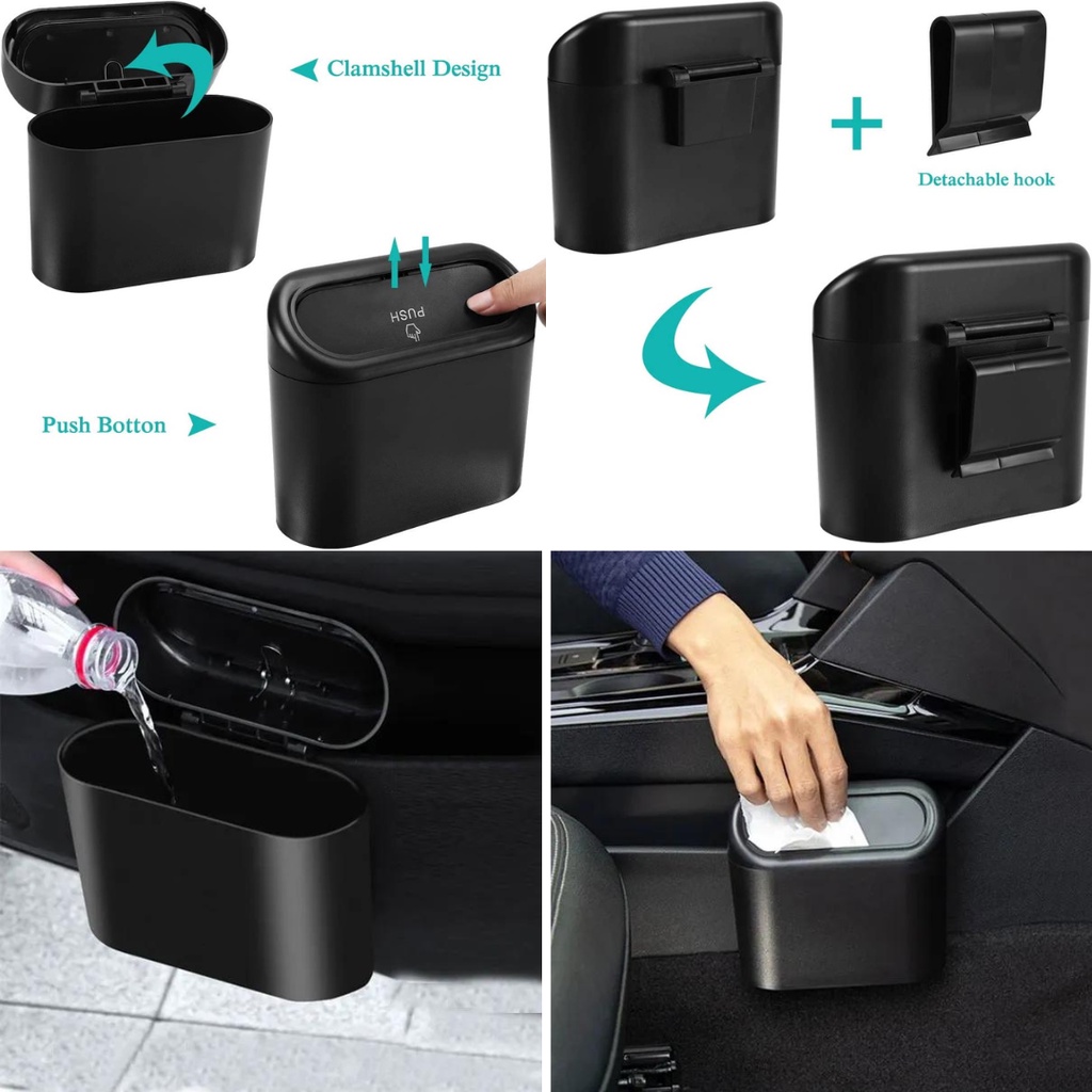 Tempat Tong Sampah Mobil 'Push' Waterproof Minimalis High Quality