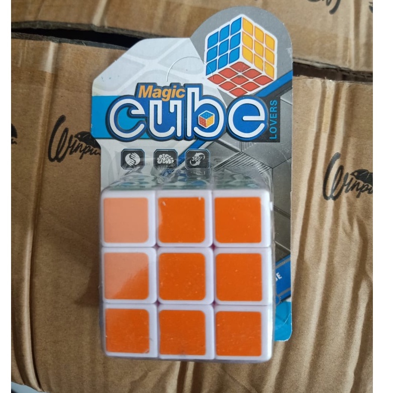 U0065 Magic Cube 3x3 Mainan Rubik Whitebase Packing Kertas Mika