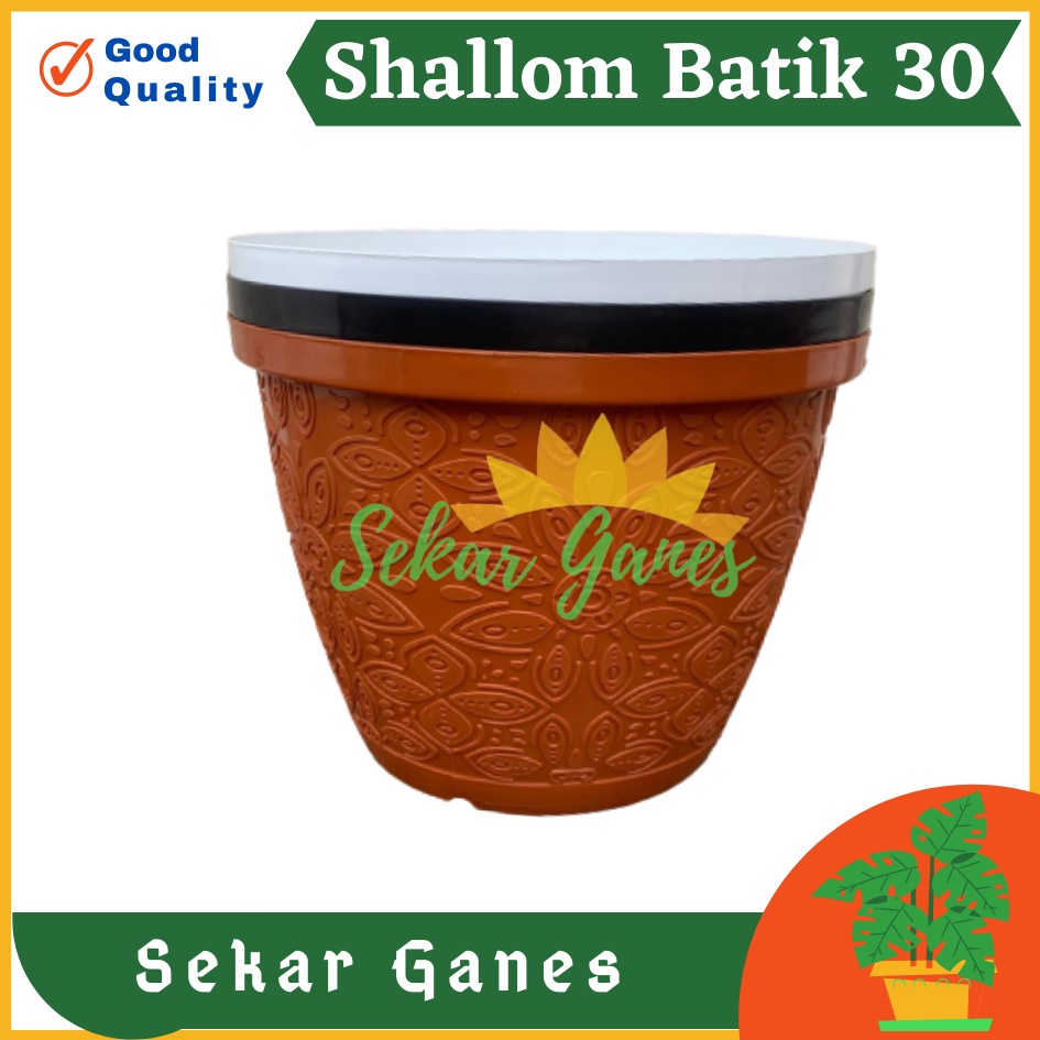 Sekarganes Pot Shallom Batik 30 Putih Pot Bunga Motif Batik Timbul Pot Bunga Besar Murah Tebal Bagus Bukan Pot Shallom Glory Glori 30 35 40