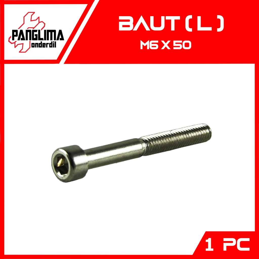 Baut L-L5 M6x50-6X50-M 6 x 50 Kunci-K 5 P-Pitch 1 Baud-Bolt