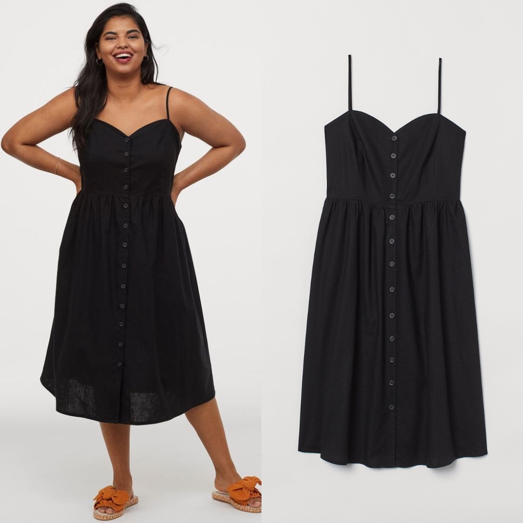 HM+ LINEN BLEND DRESS