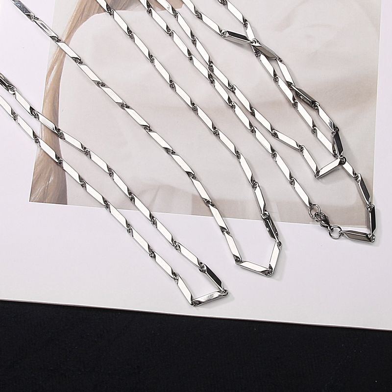 COD Kalung Titanium Anti Karat Pria/Wanita Motif Padi Perak Silver 925