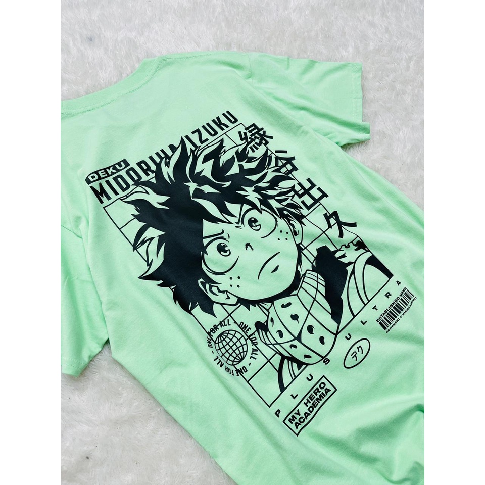 Tshirt Deku Quirks Green Anime Manga Boku No Hero Academia BNHA Premium Unisex