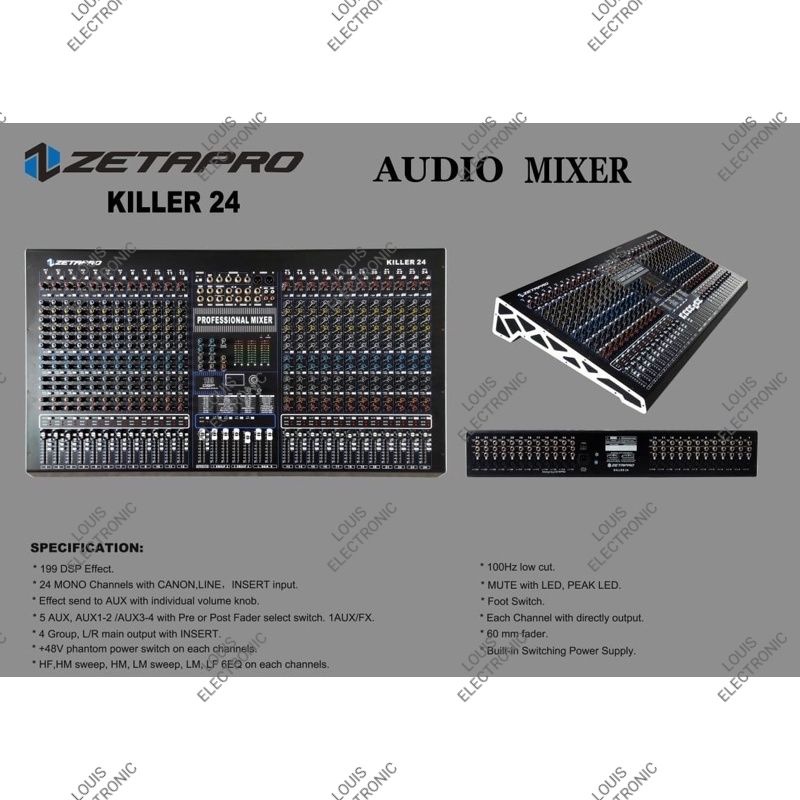 Mixer Audio ZETAPRO KILLER 24 KILLER24 KILLER-24 24 Channel ORIGINAL