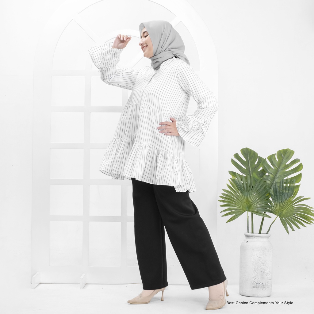 Raana Blouse Basic Atasan Wanita Shirt Polos by Mahyra