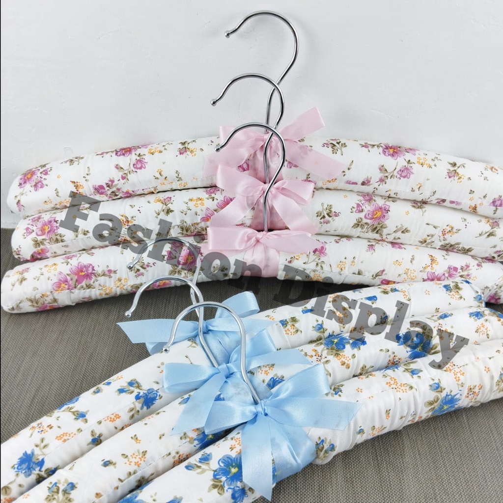 Hanger polos/motif Premium Gantungan Baju Busa Kain/Hanger Shabby Chic Display Gantungan Pakaian-BH