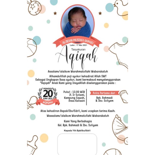 Jual undangan tasyakuran aqiqah custom MINIMAL 60 PCS | Shopee Indonesia