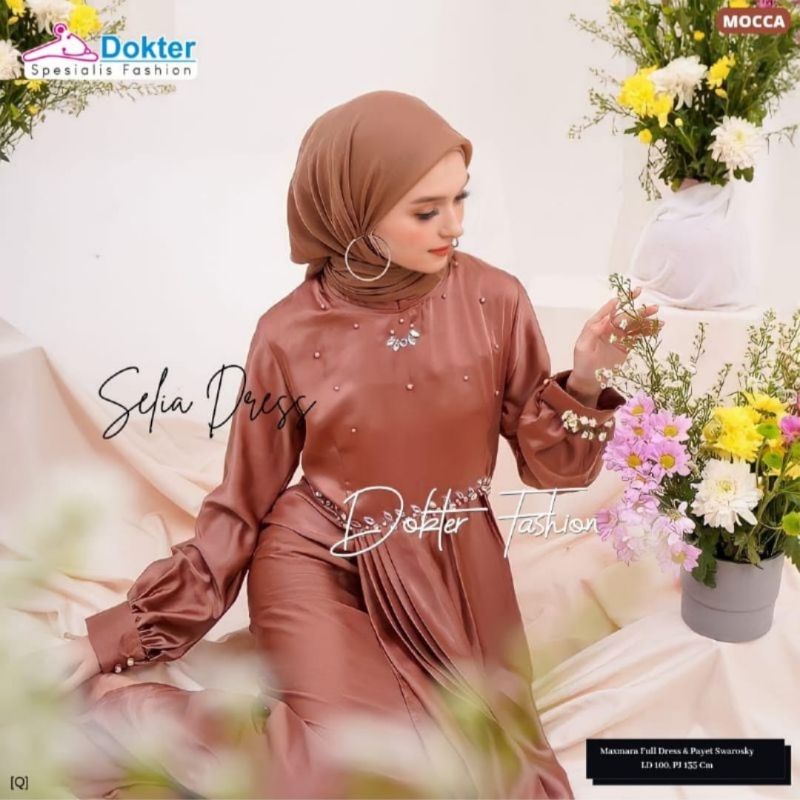GAMIS MUSLIM WANITA SELIA DRES SETELA MAXY JUMBO MAXMARA DRESS KONDANGAN GAMIS DEWASA MUSLIMAH DRES 