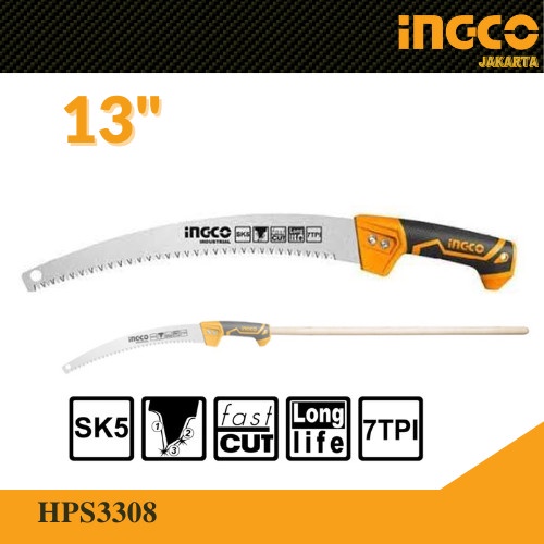 Gergaji Dahan (13&quot;) Pruning Saw INGCO HPS3308 Potong Ranting Batang Pisau Galah