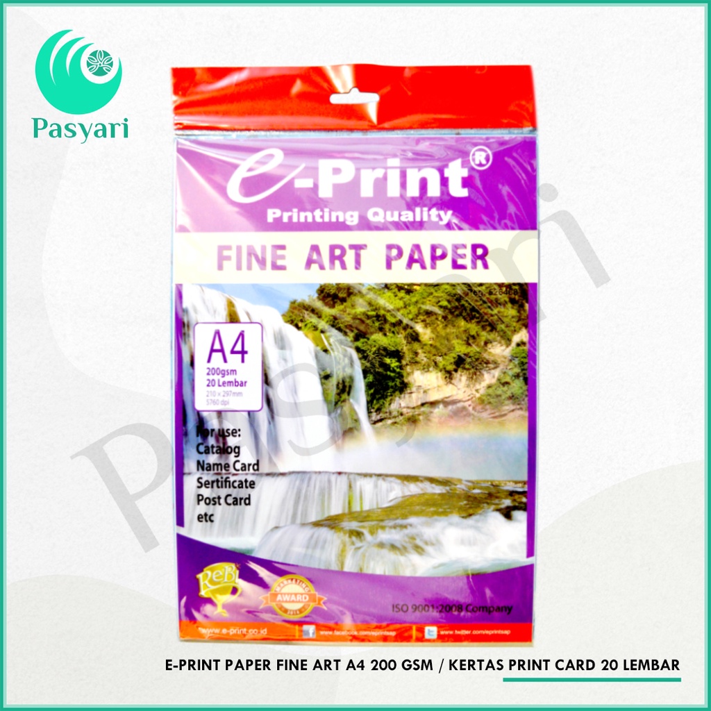 

E-Print Paper Fine art A4 200 Gsm / Kertas Print Card 20 Lembar