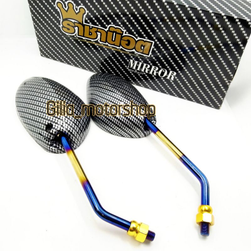 Spion Carbon two-tone Model Filano bisa untuk Beat Mio vario Supra kharisma dll