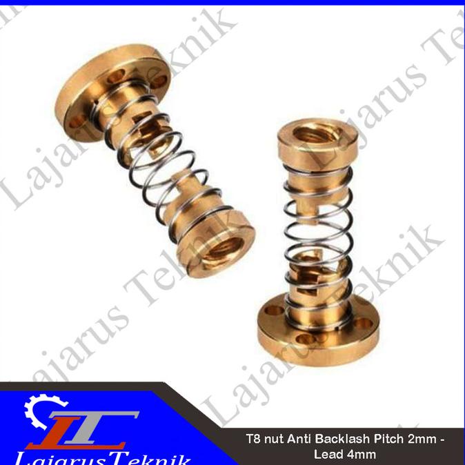 T8 nut Anti Backlash Pitch 2mm - Lead 4mm / 2 Star