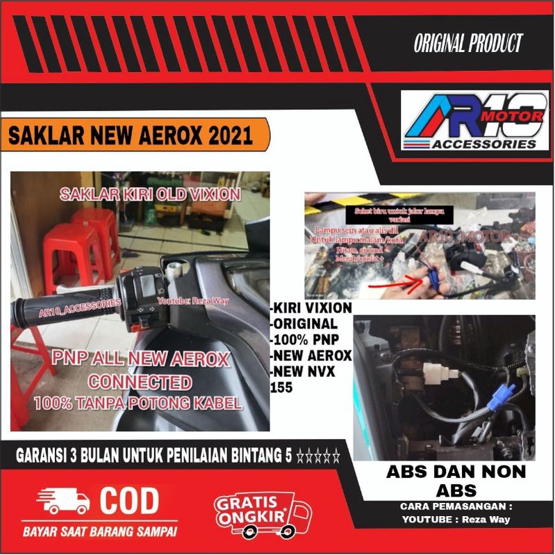 SAKLAR KIRI VIXION PNP NEW AEROX 155 CONNECTED 2021-2024 ORI MINDA INDOPLUS NEW NMAX 2020