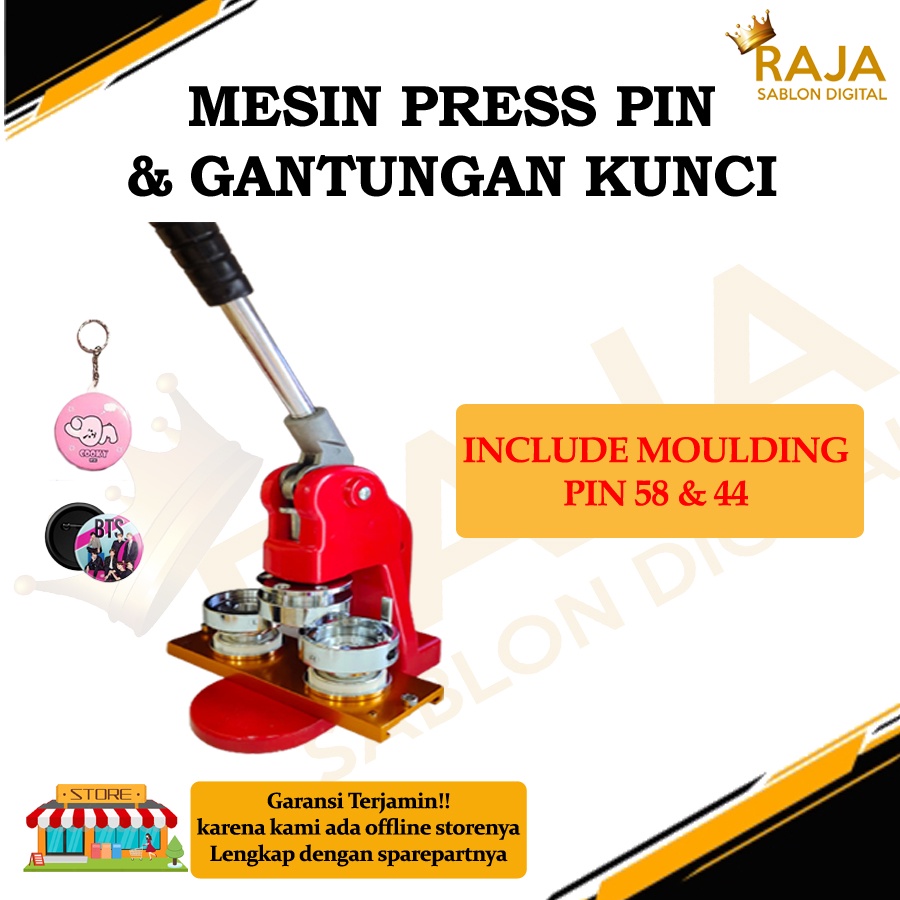 Mesin Press Pin STANDAR 2 Moulding Bisa Pilih Ukuran | Alat Cetak Pin Manual Terlaris