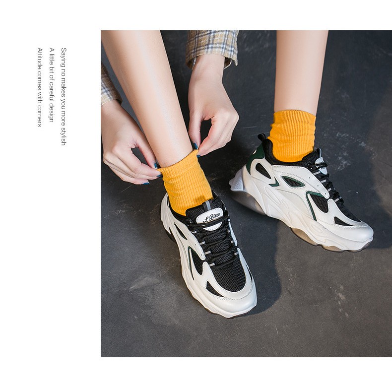 MARKAS  SHS027 Sepatu Sneakers Olahraga OOTD Wanita Ulzzang Korea Style Woman Sport Fashion Shoes