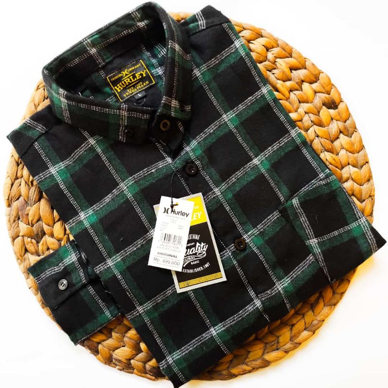 Kemeja Flanel Pria Dan Wanita  Premium Lengan Panjang Hurley Original