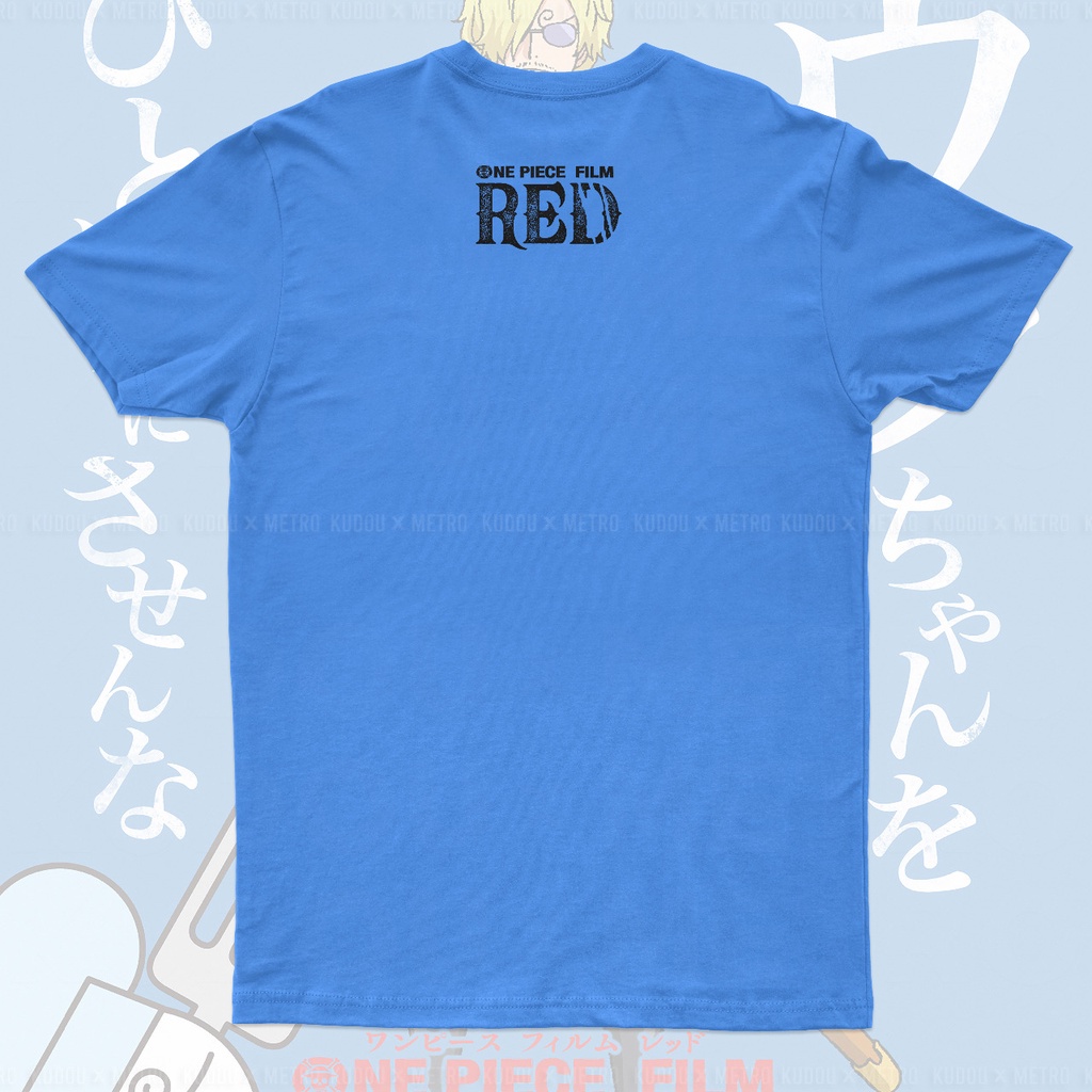 Kaos Sanji Blue One Piece Film Red Anime Manga Unisex