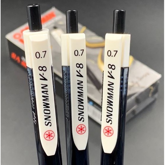 

sg (12pc) Pen Snowman V8 Infinity Series / Ballpoint Retractable 0.7mm / Pulpen Semi Gel Snowman