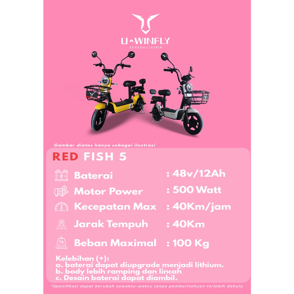 SEPEDA LISTRIK UWINFLY REDFISH 5