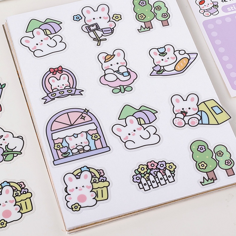 40pcs Stiker Desain Kartun Binatang Peliharaan Model Anti-Air