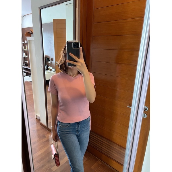 TOP KNIT T SHIRT KNIT MANGGO SERUT BAJU ATASAN SERUT PREMIUM ADEM LEMBUT TIDAK NERAWANG