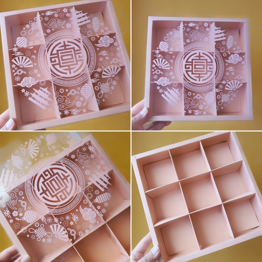 

5 Pcs Kardus Eggtart Mika Imlek Dus Bakpao Mini Box Fruitpie Pie Soes Sekat 9 Pink Packaging Kotak Hampers