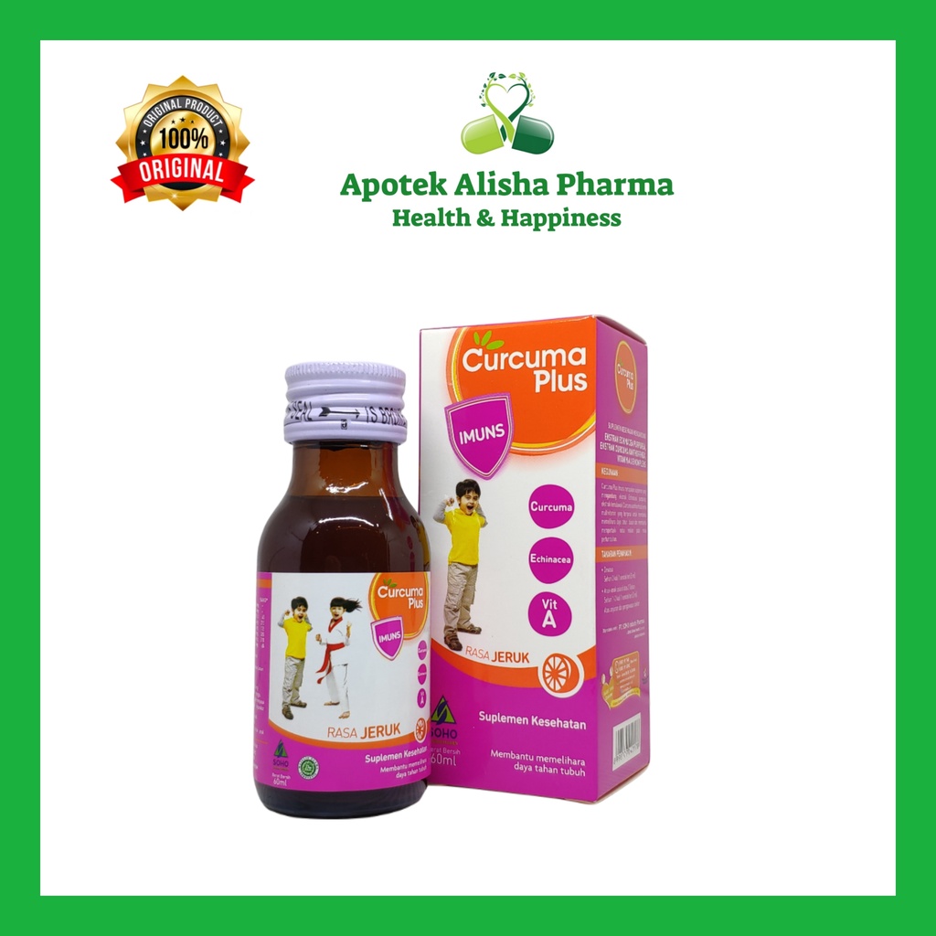 CURCUMA PLUS IMUNS JERUK Sirup 60ml - Vitamin untuk Meningkatkan Daya Tahan Tubuh Anak Kurkuma Plus Imun Syrup