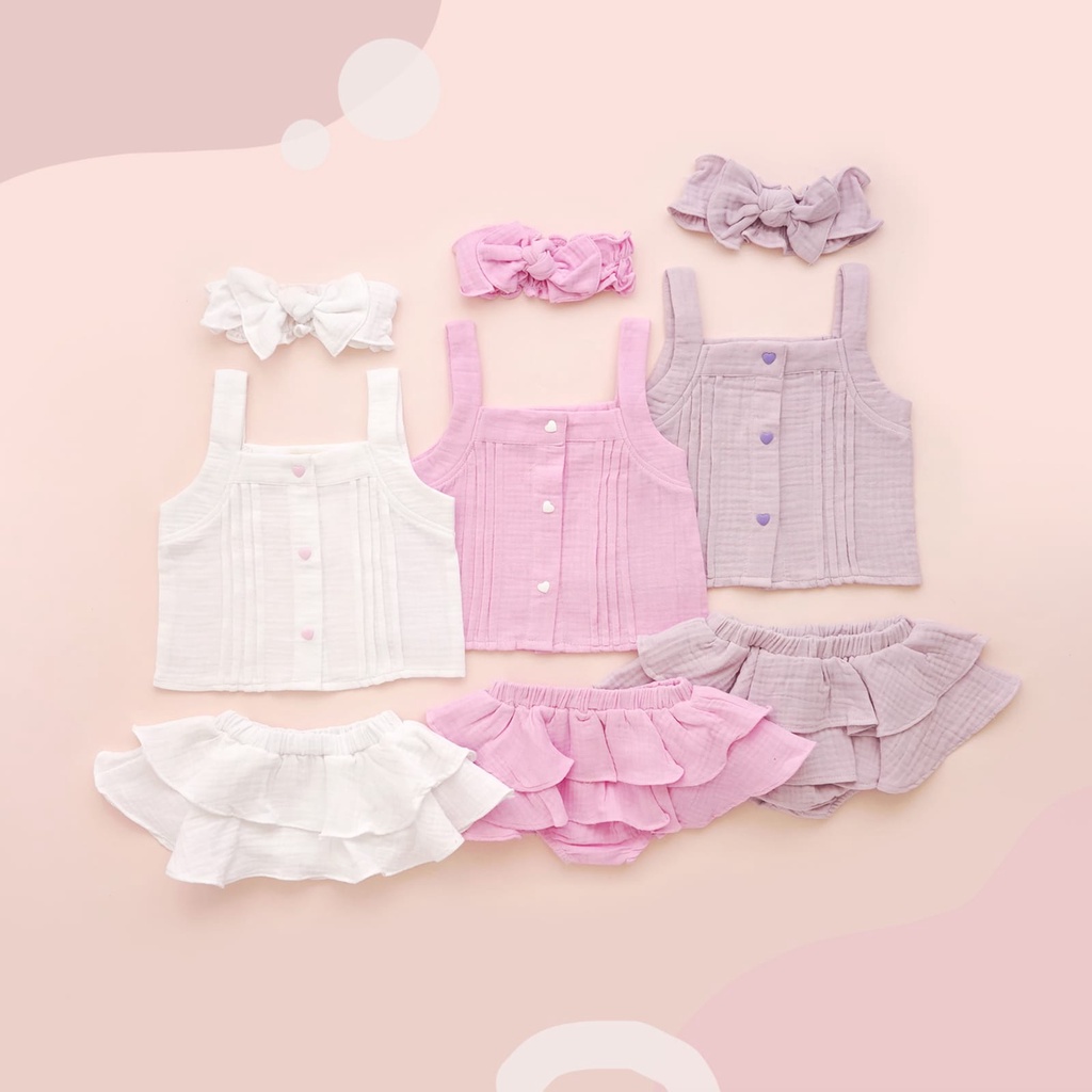 KID AND KNIT - Mirabel Love Set / Setelan Anak Perempuan