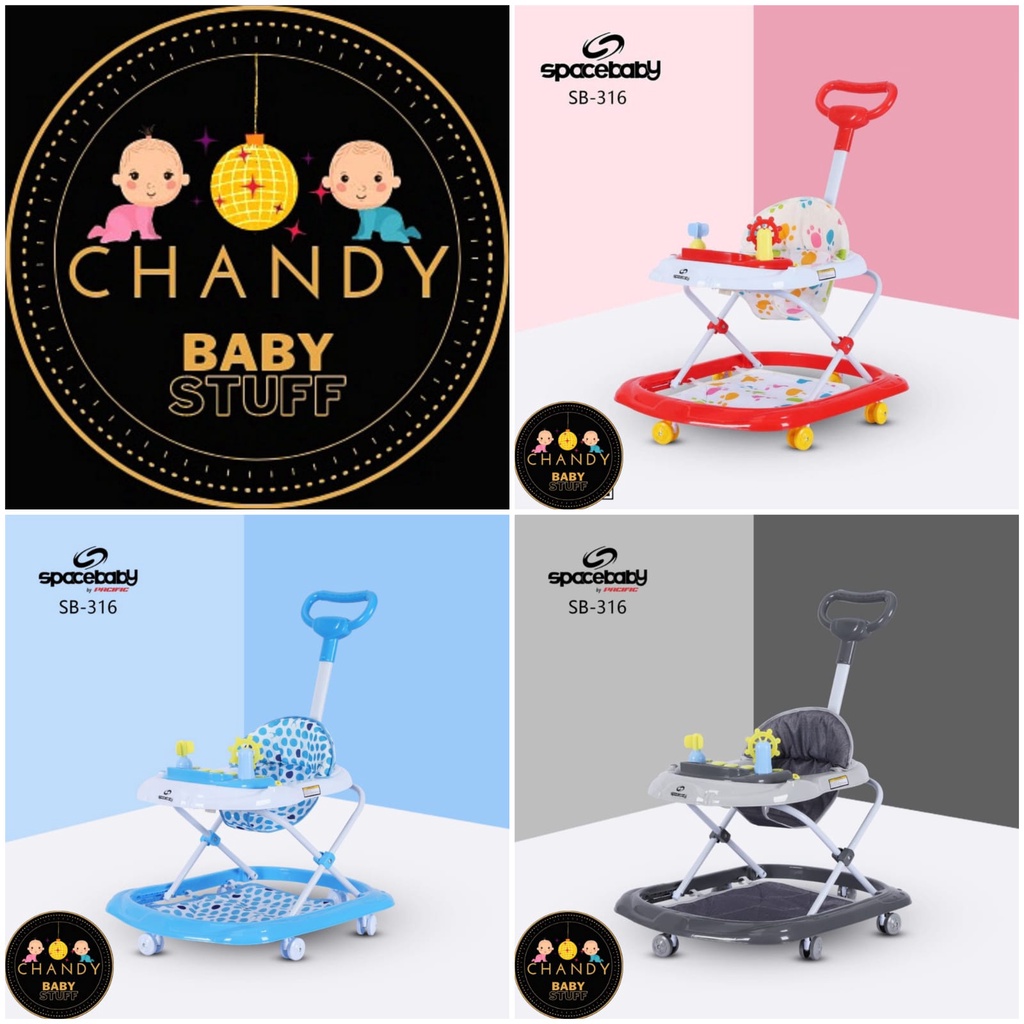 BABY WALKER SPACE BABY SB 316 DENGAN DORONGAN ADA MUSIK DAN LAMPU