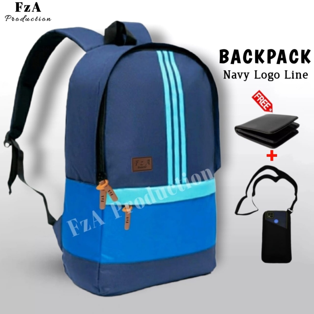 Tas Ransel Distro Kasual Pria Wanita Tas Ransel Laptop Tas Punggung Backpack Original FzA Free Dompet Sakko HP