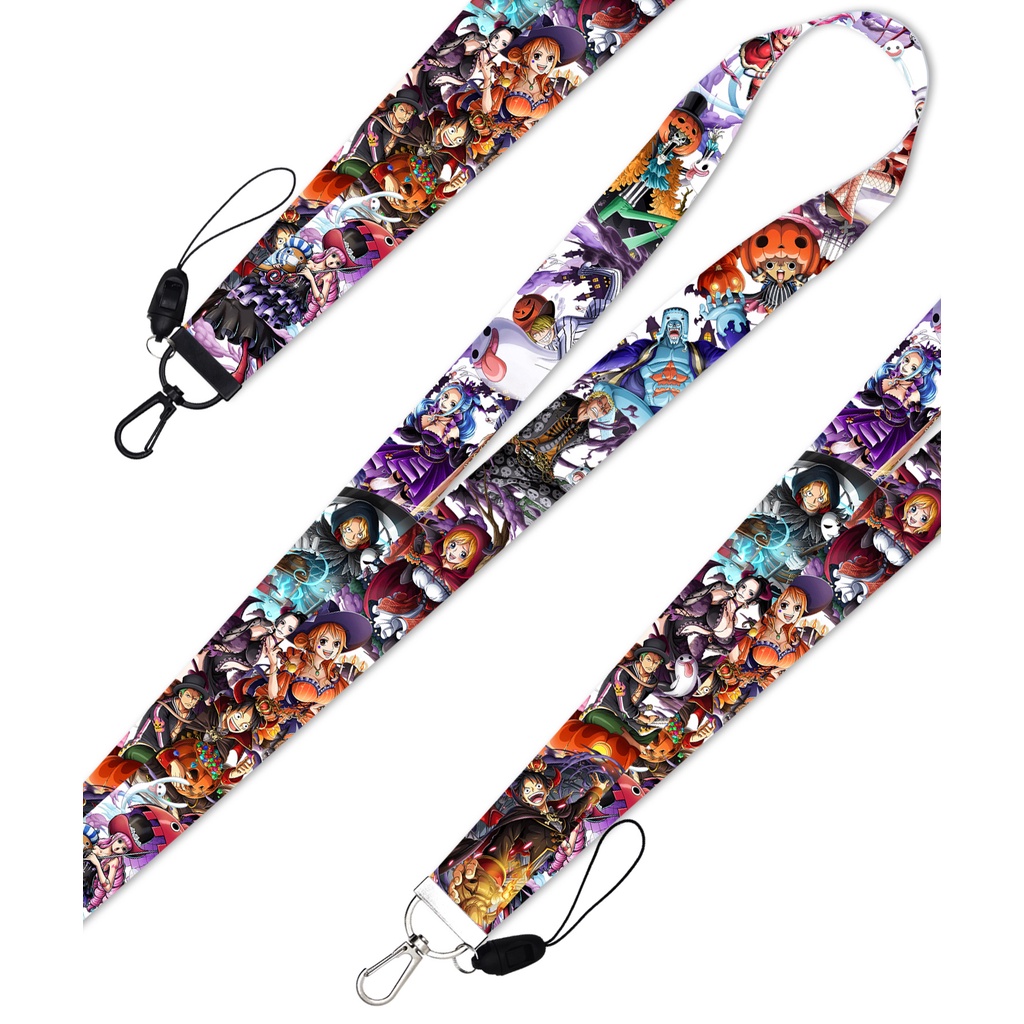 Tali Lanyard Gantungan Kunci / Handphone Motif Bajak Laut Luffy Zoro Untuk Halloween