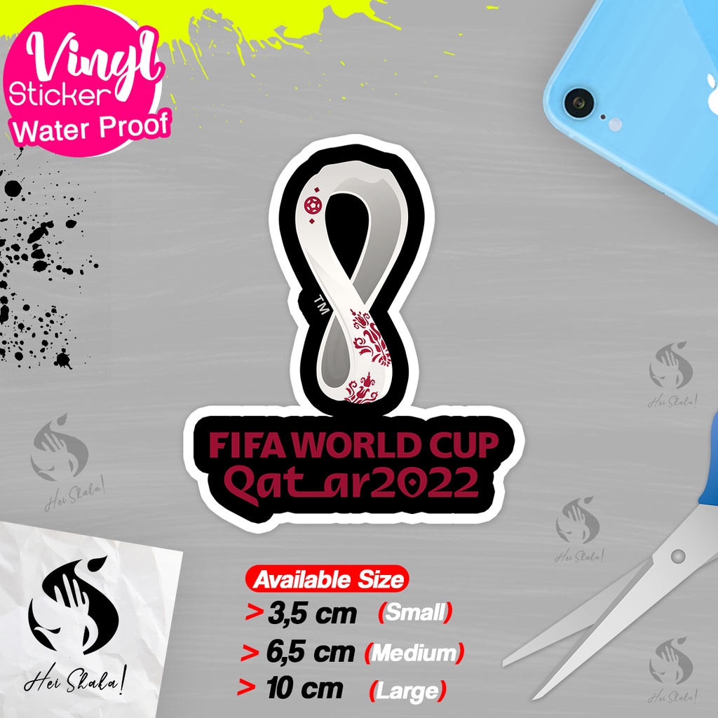Stiker Piala Dunia 2022 World Cup Qatar Sepak Bola Satuan Bahan Anti Air