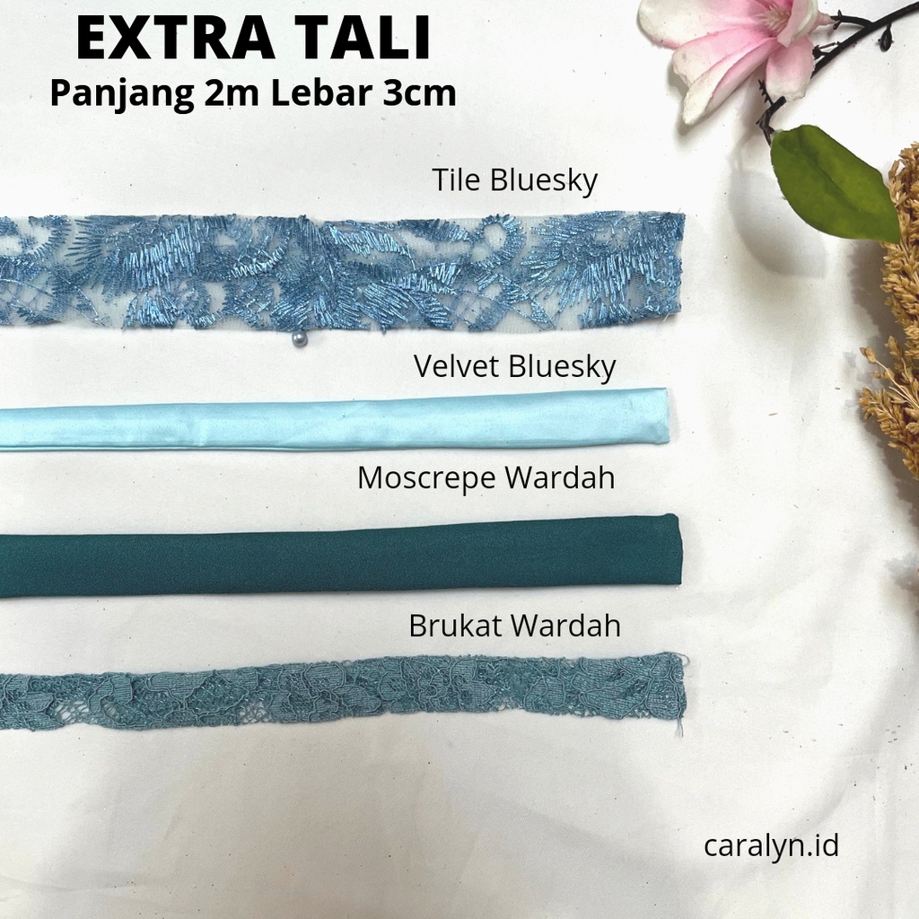 TALI EXTRA MOSCREPE, VELVET, BRUKAT DAN TILLE BISA PILIH