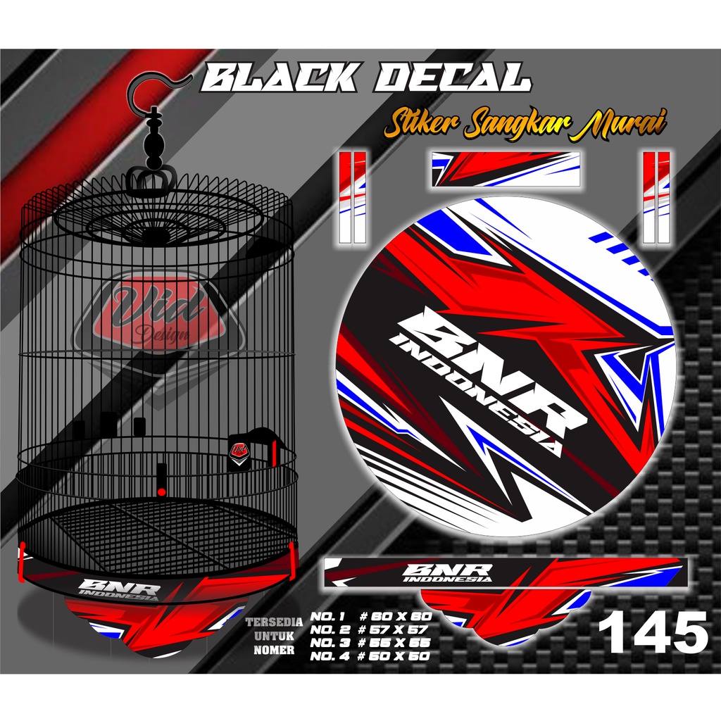 Stiker Decal Sangkar Murai Tebok Kandang Bulat BNR No 1 2 3 4
