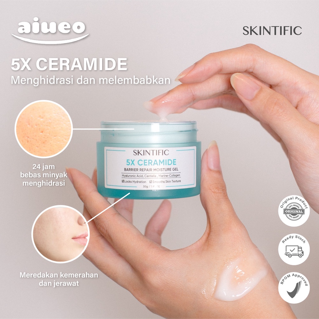 [FLASH SALE] - SKINTIFIC 5X Ceramide Skin Barrier Repair Moisturize Gel 30g Moisturizer Cream Pemutih Wajah Day Cream Night