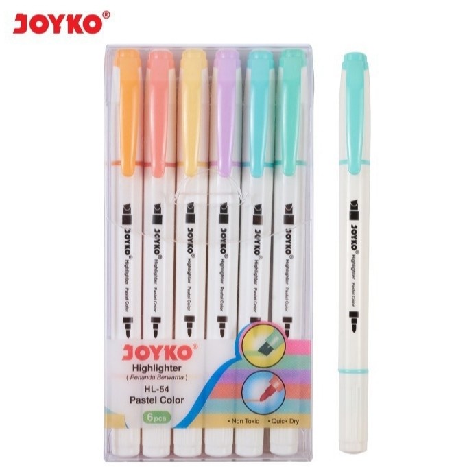 

Highlighter Joyko HL-54 Spidol 6 Warna 2in1 Spidol & Stabilo