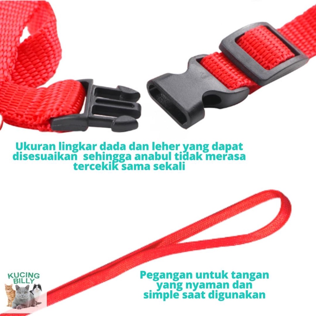 Tali tuntun Harness H polos kucing anjing