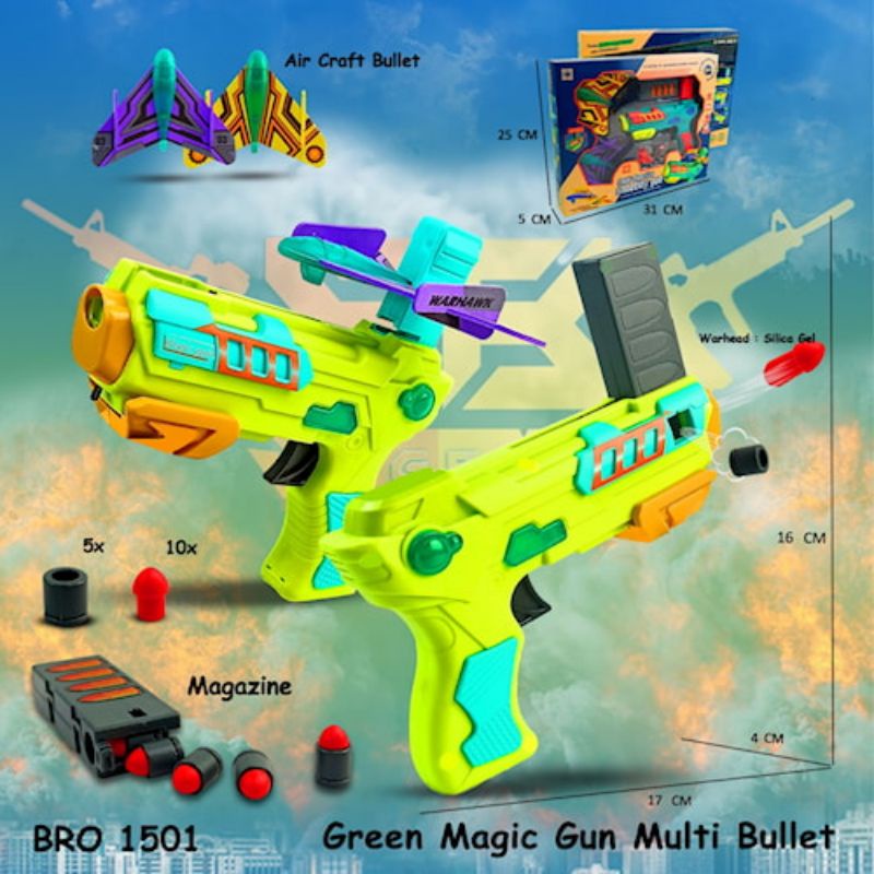 BRO1501 Pistol Pesawat Bisa Terbang Pistolan Peluru Busa T
