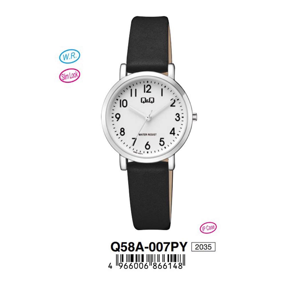 SALE Jam Tangan Wanita Classic Casual Kulit Leather Analog Original Q&amp;Q QnQ QQ Q58A Series