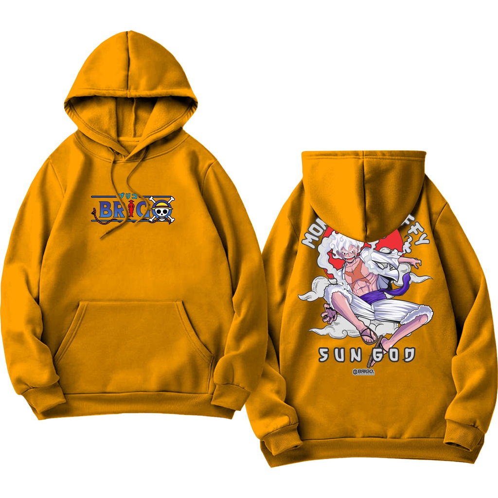 Sweater Hoodie Hoodie LUFFY GEAR 5 FIFTH  II BRIGO Jumper BRIGO X ANIME Sablon DTF Fleece Cotton M-XXL (Pria &amp; Wanita) Free stiker&amp;Gantungan Kunci