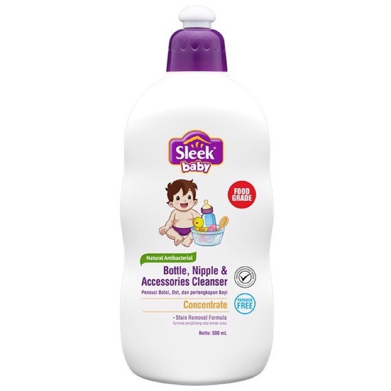 *galerybeautysemarang* Sleek Baby Bottle Nipple &amp; Accessories Cleanser 500ml 450ml / Sabun pembersih botol