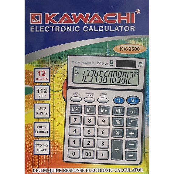 

Kawachi Kalkulator KX-9500 Kalkulator 12 Digits Check Correct